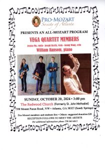 An All Mozart Program by Vega Quartet Members event flyer